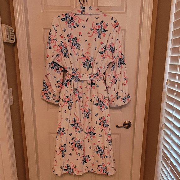 Pierre Cardin Floral Print Bathrobe Size Medium - Picture 2 of 9